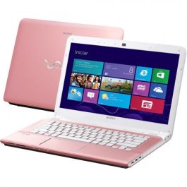 Notebook Sony SVE14123CBP Rosa 14in i3 3110M 4GB 500GB DVDRW W8